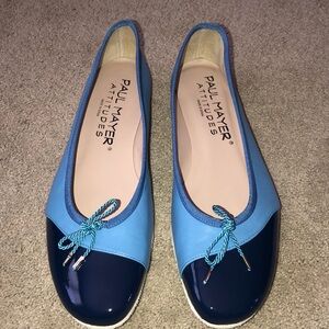 Paul Mayer Attitudes Blue WOMEN’S 9 CRAVE LEATHER BALLET FLAT